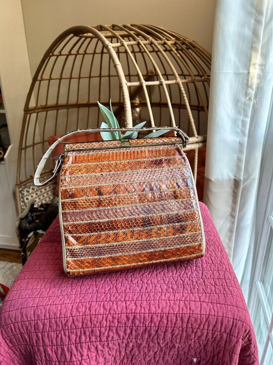 Source Unknown Handbags - Vintage snake and lizard skin handbag (late 60's style)
